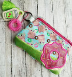 DIGITAL DOWNLOAD Applique Donut Clutch Zipper Bag Lined and Unlined