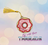 DIGITAL DOWNLOAD Applique Donut Bookmark Ornament Gift Tag