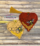 DIGITAL DOWNLOAD Honeycomb Heart Bookmark Ornament Gift Tag