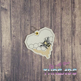 DIGITAL DOWNLOAD Honeycomb Heart Bookmark Ornament Gift Tag