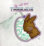 4x4 DIGITAL DOWNLOAD Applique Easter Bunny Bookmark Ornament Gift Tag
