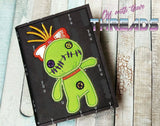 DIGITAL DOWNLOAD Applique A6 Voodoo Doll Notebook Cover Holder