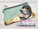 DIGITAL DOWNLOAD Applique Niffler Clutch Zipper Bag Lined and Unlined