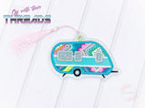 DIGITAL DOWNLOAD Applique Camper Bookmark Ornament Gift Tag