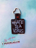 DIGITAL DOWNLOAD Hate Is A Virus Snap Tab Keychain