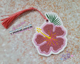 DIGITAL DOWNLOAD Applique Hibiscus Bookmark Ornament Gift Tag