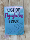 DIGITAL DOWNLOAD List of Flying F's Mini Comp Notebook Holder Cover