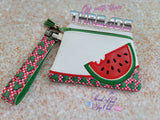 DIGITAL DOWNLOAD Applique Watermelon Clutch Zipper Bag Lined and Unlined