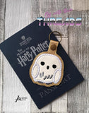 DIGITAL DOWNLOAD Applique White Owl Snap Tab Key Chain