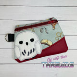 DIGITAL DOWNLOAD Applique White Owl Clutch Zipper Bag Lined and Unlined