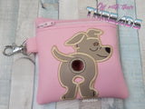 DIGITAL DOWNLOAD 5x5 ITH Applique Pitbull Bum Poo Zipper Bag Lined and Unlined