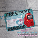 DIGITAL DOWNLOAD 5x7 Applique Crew Mate Vaccination Card Holder ID Gift Card Vaccine 2 SIZES INCLUDED SKETCH AND FULL FILL OPTIONS