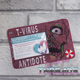 DIGITAL DOWNLOAD 5x7 T Virus Zombie Vaccination Card Holder ID Gift Card Vaccine 2 SIZES INCLUDED SKETCH AND FULL FILL OPTIONS