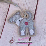 DIGITAL DOWNLOAD Applique Schnauzer Bookmark Gift Tag Ornament