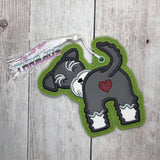 DIGITAL DOWNLOAD Applique Schnauzer Bookmark Gift Tag Ornament