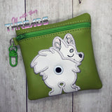 DIGITAL DOWNLOAD 5x5 ITH Applique German Spitz Bum Poo Zipper Bag Lined and Unlined