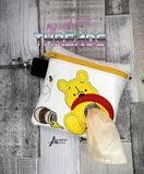 DIGITAL DOWNLOAD 5x5 ITH Applique Poo Bear Bum Poo Zipper Bag Lined and Unlined 2021
