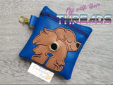 DIGITAL DOWNLOAD 5x5 ITH Applique Long Haired Dachshund Poo Zipper Bag Lined and Unlined