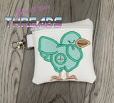 DIGITAL DOWNLOAD 5x5 ITH Applique Song Bird Poo Zipper Bag Lined and Unlined