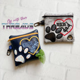 DIGITAL DOWNLOAD 5x5 ITH Applique Rescue Mom Dad Mum Set Zipper Bag Lined and Unlined 2021