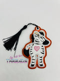 DIGITAL DOWNLOAD Applique Zebra Bookmark