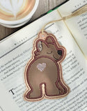 DIGITAL DOWNLOAD Applique Bear Bookmark Gift Tag Ornament