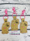 DIGITAL DOWNLOAD English Bulldog Bum Snap Tab Key Chain