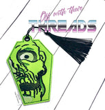 DIGITAL DOWNLOAD Zombie Coffin Shaped Bookmark Ornament Gift Tag