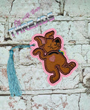 DIGITAL DOWNLOAD Applique Mystery Dog Bookmark Gift Tag Ornament