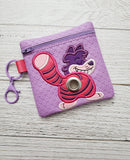 DIGITAL DOWNLOAD 5x5 ITH Applique Grinning Cat Zipper Poo Bag Lined and Unlined 2021