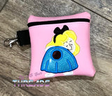 DIGITAL DOWNLOAD 5x5 ITH Applique Alice Zipper Poo Bag Lined and Unlined 2021