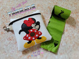 DIGITAL DOWNLOAD 5x5 ITH Applique Mouse Girl Zipper Poo Bag Lined and Unlined 2021