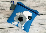 DIGITAL DOWNLOAD 5x5 ITH Applique Old English Sheep Dog Bum Poo Zipper Bag Lined and Unlined