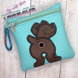 DIGITAL DOWNLOAD 5x5 ITH Applique Cane Corso Bum Poo Zipper Bag Lined and Unlined Sketchy Fill