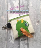 DIGITAL DOWNLOAD 5x5 ITH Applique Green Monster Bum Poo Zipper Bag Lined and Unlined