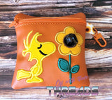 DIGITAL DOWNLOAD 5x5 ITH Applique Woodstock Poo Zipper Bag Lined and Unlined