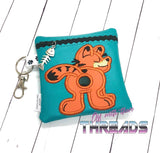 DIGITAL DOWNLOAD 5x5 ITH Applique Orange Cat Poo Zipper Bag Lined and Unlined