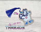 DIGITAL DOWNLOAD Applique Dog Bookmark Gift Tag Ornament