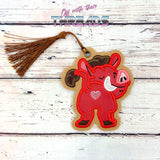 DIGITAL DOWNLOAD Applique Warthog Bookmark Gift Card Ornament