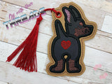 DIGITAL DOWNLOAD Applique Doberman Bookmark Gift Tag Ornament