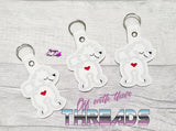 DIGITAL DOWNLOAD Poodle Bum Snap Tab Key Chain