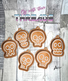 DIGITAL DOWNLOAD Gingerbread Skull Bookmark Ornament Gift Tag SET OF 6