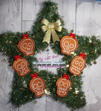 DIGITAL DOWNLOAD Gingerbread Skull Bookmark Ornament Gift Tag SET OF 6