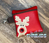 DIGITAL DOWNLOAD 5x5 Rudolph Holiday Poo Zippered Bag