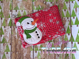 DIGITAL DOWNLOAD Snowman Applique Quilted Mug Rug Snack Mat Set 4 SIZES INCLUDED Coaster
