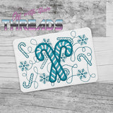 DIGITAL DOWNLOAD Applique Candy Cane Quilted Mug Rug Snack Mat Set 4 SIZES INCLUDED Coaster