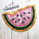 DIGITAL DOWNLOAD Applique Watermelon Shaped Quilted Mug Rug Snack Mat Set 5 SIZES INCLUDED INCLUDES BOTH TURN HOLE AND ENVELOPE FINISHES