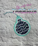 DIGITAL DOWNLOAD 4x4 Applique Holiday Bauble Ornament Gift Tag Bookmark