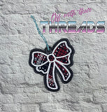 DIGITAL DOWNLOAD 4x4 Applique Holiday Bow Ornament Gift Tag Bookmark