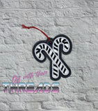DIGITAL DOWNLOAD 4x4 Applique Candy Cane Ornament Gift Tag Bookmark